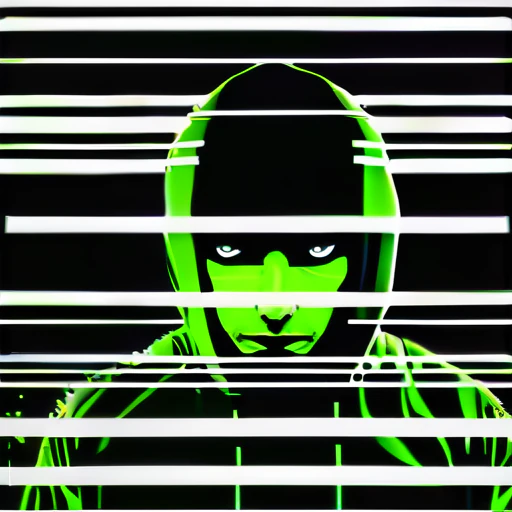 Edgy cyberpunk portrait of Jasso with hacker aesthetic and green matrix code effects